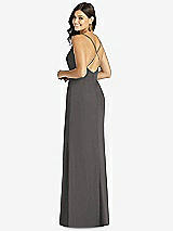 Rear View Thumbnail - Caviar Gray Criss Cross Back Mermaid Wrap Dress