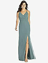 Front View Thumbnail - Icelandic Criss Cross Back Mermaid Wrap Dress