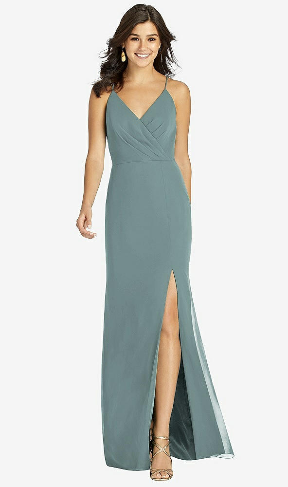 Front View - Icelandic Criss Cross Back Mermaid Wrap Dress