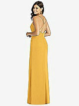 Rear View Thumbnail - NYC Yellow Criss Cross Back Mermaid Wrap Dress