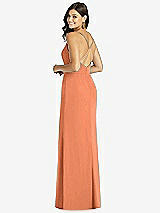 Rear View Thumbnail - Sweet Melon Criss Cross Back Mermaid Wrap Dress