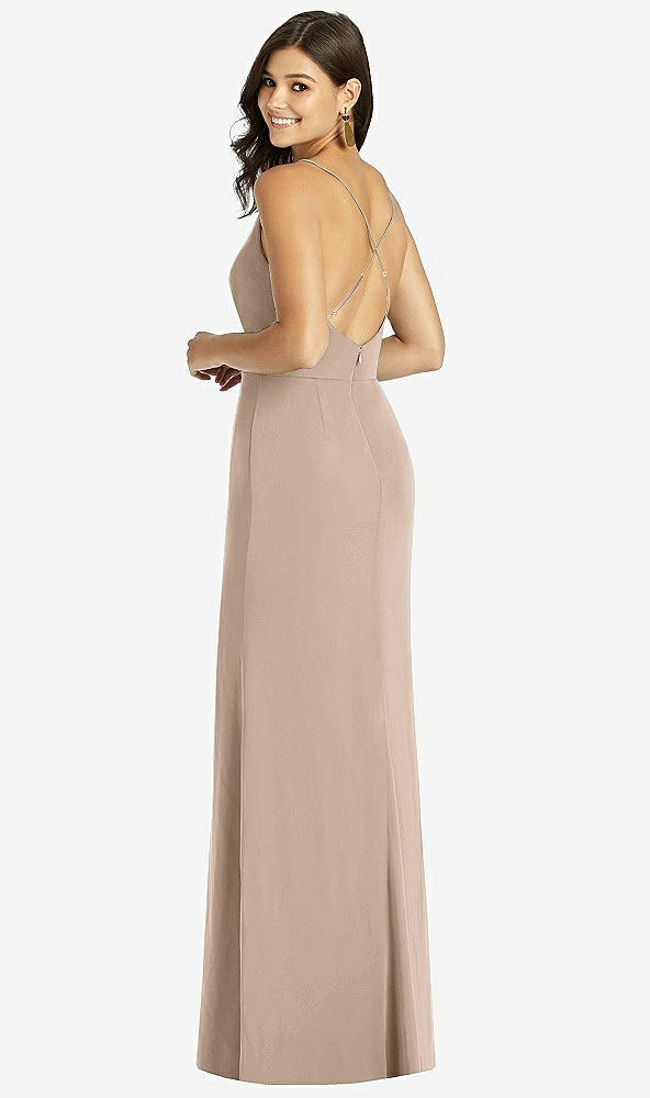 Back View - Topaz Criss Cross Back Mermaid Wrap Dress