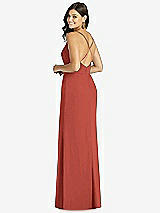 Rear View Thumbnail - Amber Sunset Criss Cross Back Mermaid Wrap Dress