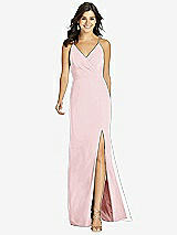 Front View Thumbnail - Ballet Pink Criss Cross Back Mermaid Wrap Dress