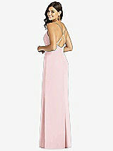 Rear View Thumbnail - Ballet Pink Criss Cross Back Mermaid Wrap Dress