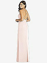 Rear View Thumbnail - Blush Criss Cross Back Mermaid Wrap Dress