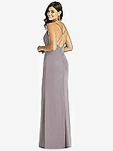 Rear View Thumbnail - Cashmere Gray Criss Cross Back Mermaid Wrap Dress