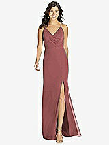 Front View Thumbnail - English Rose Criss Cross Back Mermaid Wrap Dress