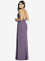 Rear View Thumbnail - Lavender Criss Cross Back Mermaid Wrap Dress