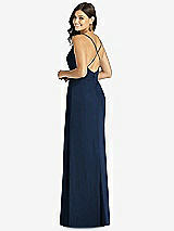 Rear View Thumbnail - Midnight Navy Criss Cross Back Mermaid Wrap Dress