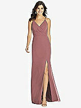 Front View Thumbnail - Rosewood Criss Cross Back Mermaid Wrap Dress