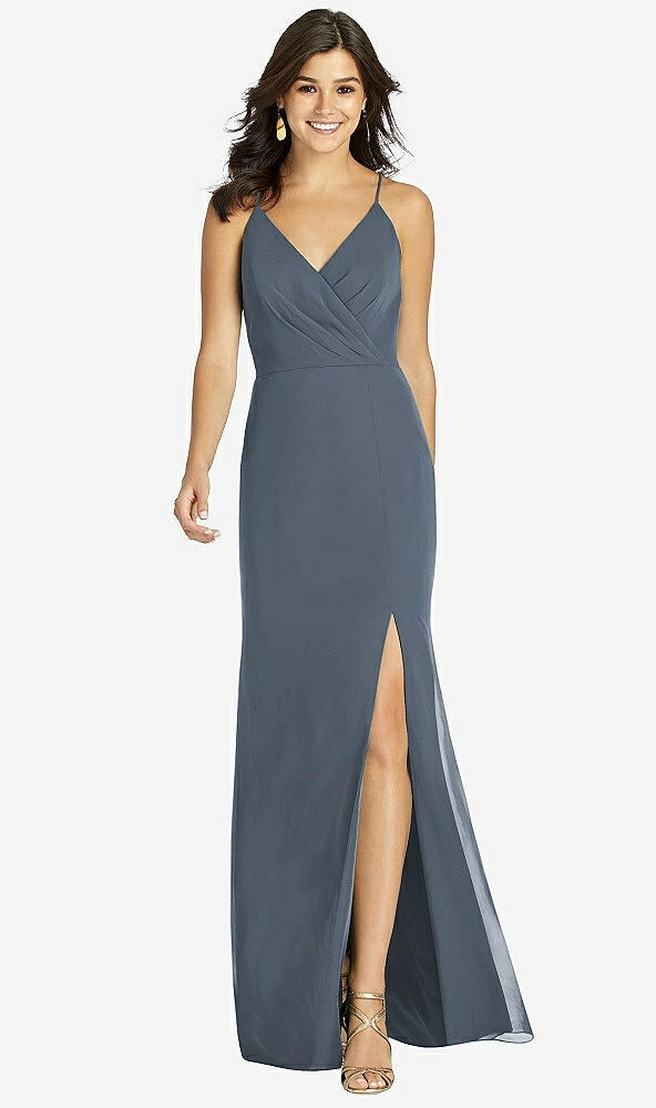 Front View - Silverstone Criss Cross Back Mermaid Wrap Dress