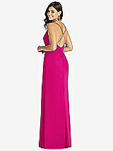 Rear View Thumbnail - Think Pink Criss Cross Back Mermaid Wrap Dress