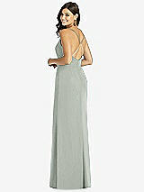 Rear View Thumbnail - Willow Green Criss Cross Back Mermaid Wrap Dress