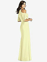 Rear View Thumbnail - Butter Yellow Ruffle Cold-Shoulder Mermaid Maxi Dress