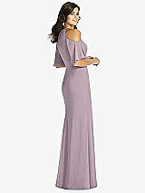 Rear View Thumbnail - Lilac Dusk Ruffle Cold-Shoulder Mermaid Maxi Dress