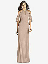 Front View Thumbnail - Topaz Ruffle Cold-Shoulder Mermaid Maxi Dress