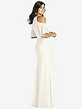 Rear View Thumbnail - Ivory Ruffle Cold-Shoulder Mermaid Maxi Dress