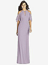 Front View Thumbnail - Lilac Haze Ruffle Cold-Shoulder Mermaid Maxi Dress