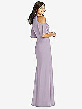 Rear View Thumbnail - Lilac Haze Ruffle Cold-Shoulder Mermaid Maxi Dress