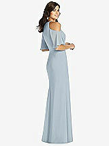 Rear View Thumbnail - Mist Ruffle Cold-Shoulder Mermaid Maxi Dress