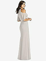 Rear View Thumbnail - Oyster Ruffle Cold-Shoulder Mermaid Maxi Dress