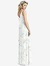 Rear View Thumbnail - Bleu Garden Sleeveless Pleated Skirt Maxi Dress with Pockets