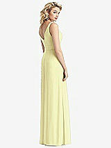 Rear View Thumbnail - Butter Yellow Sleeveless Pleated Skirt Maxi Dress with Pockets