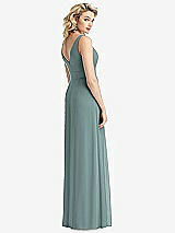 Rear View Thumbnail - Icelandic Sleeveless Pleated Skirt Maxi Dress with Pockets