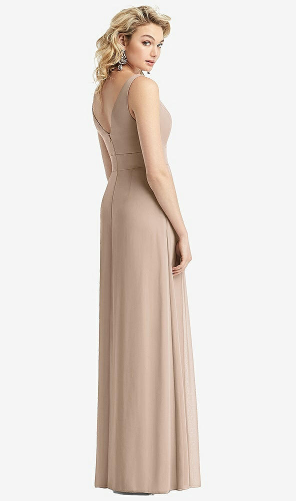 Back View - Topaz Sleeveless Pleated Skirt Maxi Dress with Pockets