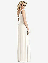 Rear View Thumbnail - Ivory Sleeveless Pleated Skirt Maxi Dress with Pockets