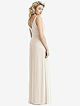 Rear View Thumbnail - Oat Sleeveless Pleated Skirt Maxi Dress with Pockets