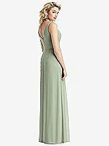 Rear View Thumbnail - Sage Sleeveless Pleated Skirt Maxi Dress with Pockets