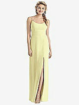 Rear View Thumbnail - Butter Yellow Cowl-Back Double Strap Maxi Dress with Side Slit