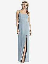 Rear View Thumbnail - Mist Cowl-Back Double Strap Maxi Dress with Side Slit