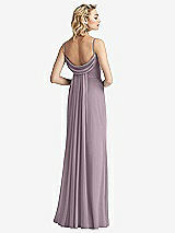 Front View Thumbnail - Lilac Dusk Shirred Sash Cowl-Back Chiffon Trumpet Gown