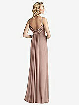 Front View Thumbnail - Neu Nude Shirred Sash Cowl-Back Chiffon Trumpet Gown