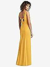 Front View Thumbnail - NYC Yellow Sleeveless Tie Back Chiffon Trumpet Gown