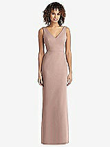 Rear View Thumbnail - Neu Nude Sleeveless Tie Back Chiffon Trumpet Gown