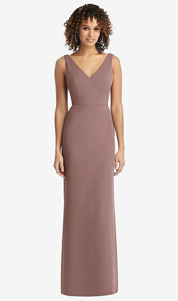 Back View - Sienna Sleeveless Tie Back Chiffon Trumpet Gown