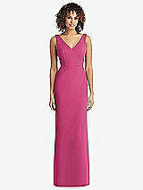 Rear View Thumbnail - Tea Rose Sleeveless Tie Back Chiffon Trumpet Gown