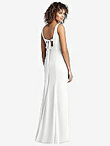 Front View Thumbnail - White Sleeveless Tie Back Chiffon Trumpet Gown