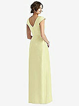 Rear View Thumbnail - Butter Yellow Cap Sleeve Pleated Skirt Dress with Pockets