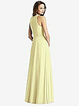 Rear View Thumbnail - Butter Yellow Sleeveless Halter Chiffon Maxi Dress