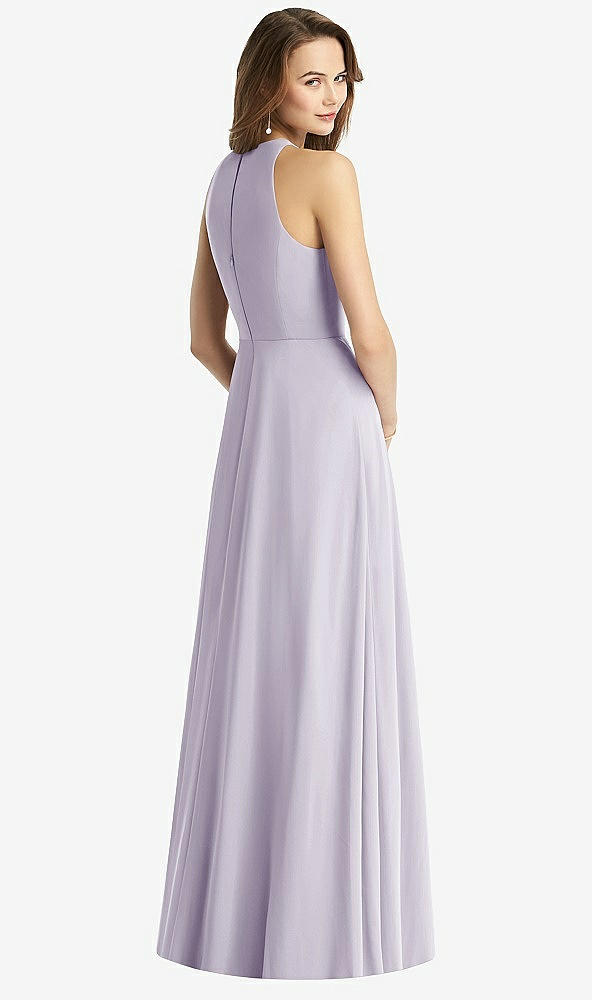 Back View - Moondance Sleeveless Halter Chiffon Maxi Dress