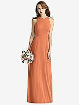 Front View Thumbnail - Sweet Melon Sleeveless Halter Chiffon Maxi Dress