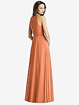 Rear View Thumbnail - Sweet Melon Sleeveless Halter Chiffon Maxi Dress