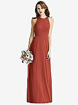 Front View Thumbnail - Amber Sunset Sleeveless Halter Chiffon Maxi Dress