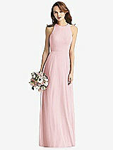 Front View Thumbnail - Ballet Pink Sleeveless Halter Chiffon Maxi Dress