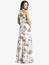 Rear View Thumbnail - Butterfly Botanica Ivory Sleeveless Halter Chiffon Maxi Dress